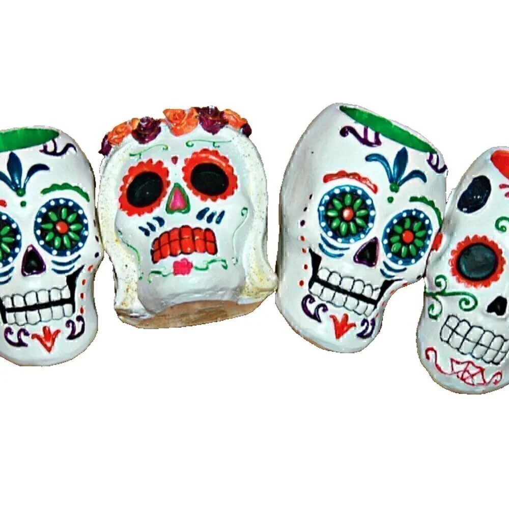 Skull Face Figurines Skeleton Dead Heads Decor
